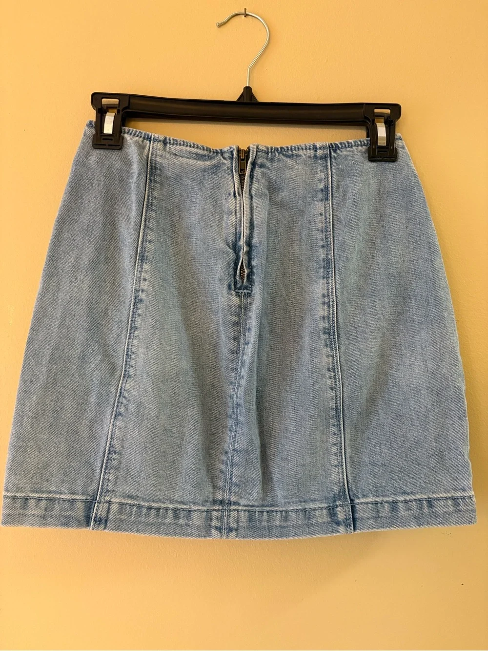 PacSun Light Blue Denim Mini Skirt with Front Notch